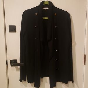 Calvin Klein Black Drape Neck Cardigan